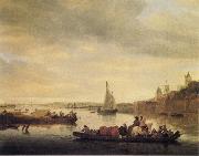 Saloman van Ruysdael The Crossing at Nimwegen France oil painting artist